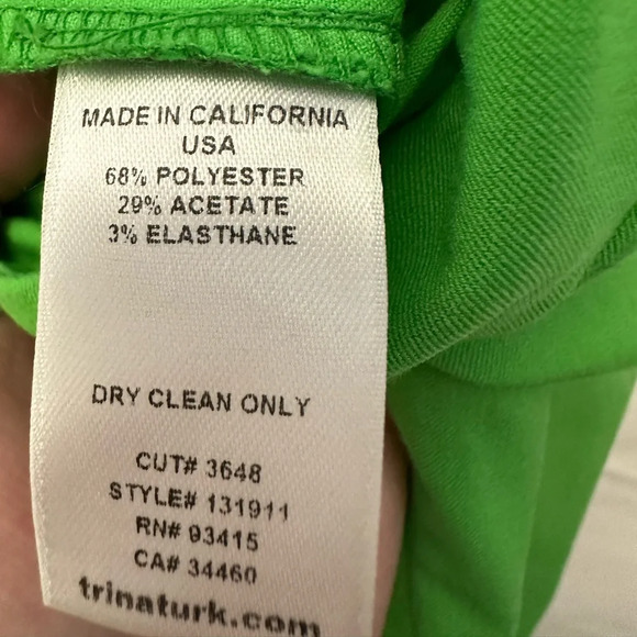 Trina Turk Cropped Green Dress Pants Size 6 Stretch Mid Rise - Picture 5 of 5
